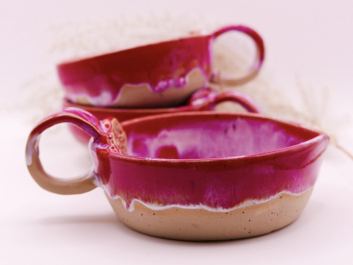 Miseczka czerwony lukier z tarką do imbiru - obrazek 3